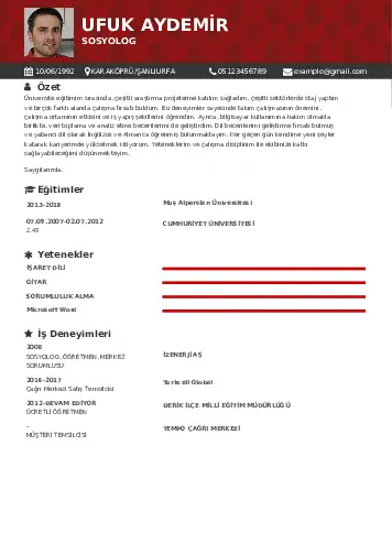 Sosyolog Cv Örnekleri cv indir